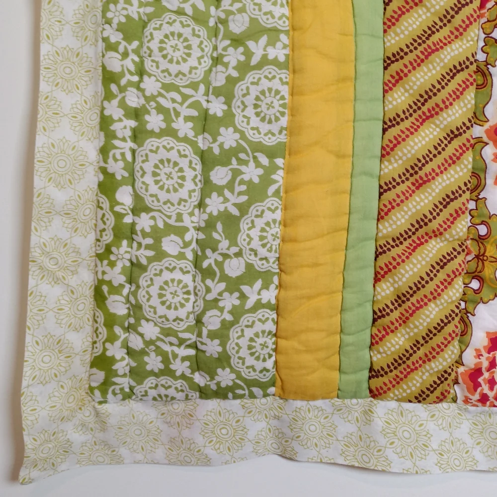 Anthropologie Boho Floral Patchwork Pillow Sham PAIR
